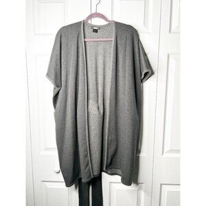 Josie Natori Anthracite Grey Short Sleeve Brushed Wrap Cardigan Women's X-Small
